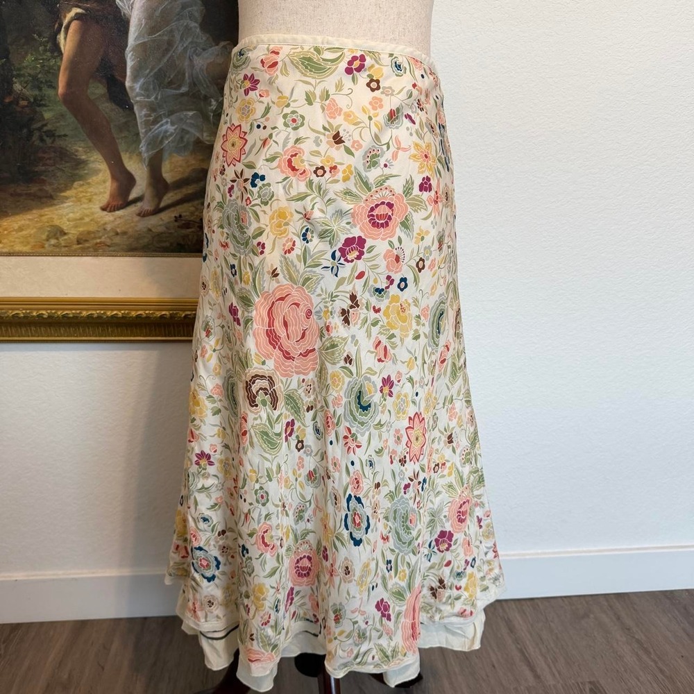 Biya Johnny Was Boho Silk Floral Skirt